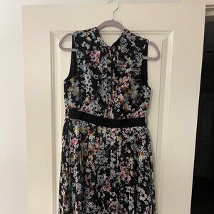 Ted Baker Floral Chiffon Sleeveless Dress (Ted Baker Size 2 / US Size 8)